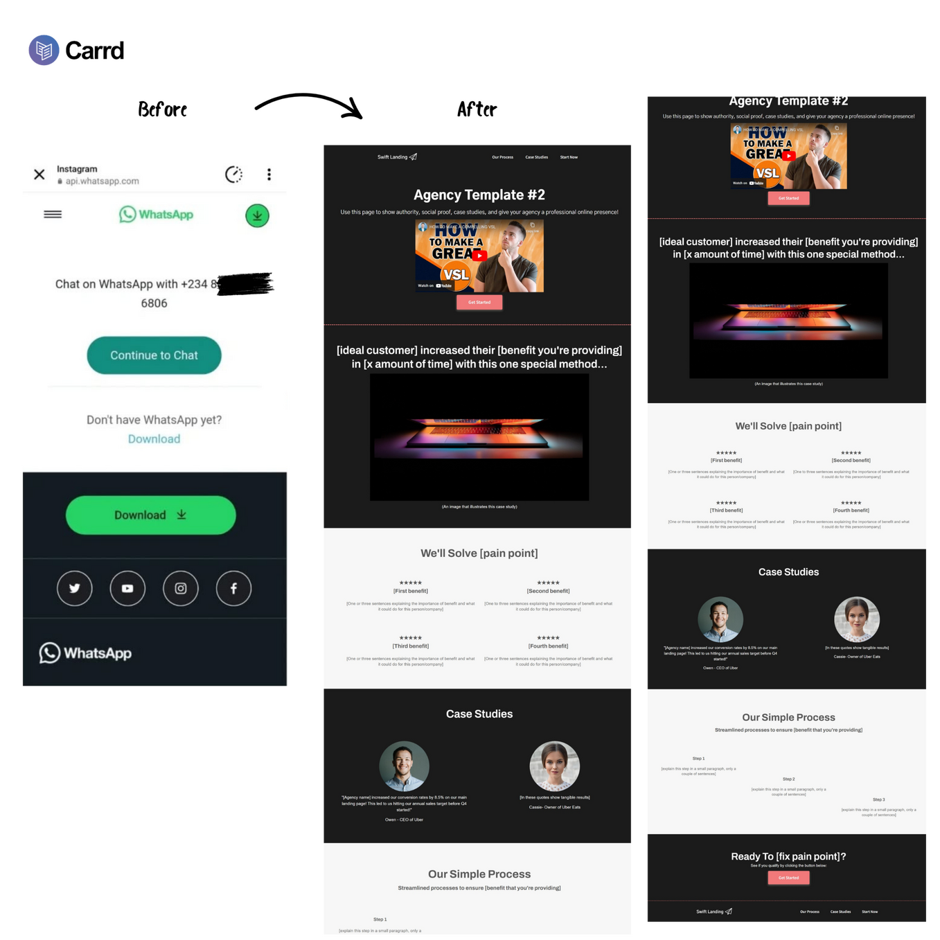 Striver ↗ Agency Landing Page Template (black)