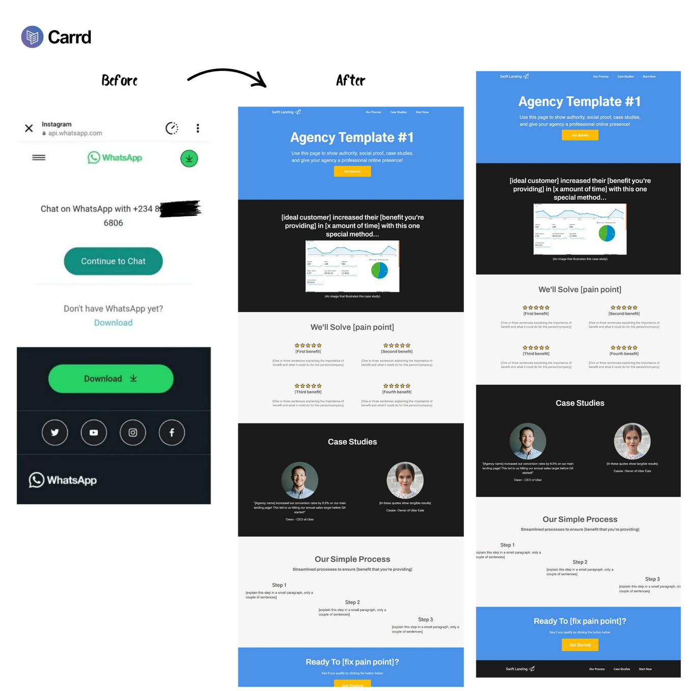 Striver ↗ Agency Landing Page Template (blue)